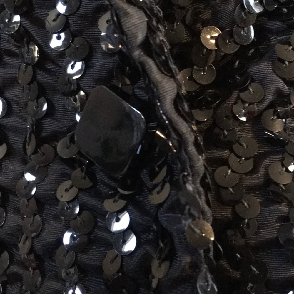 Black Sequined Open Front Jacket - image 6